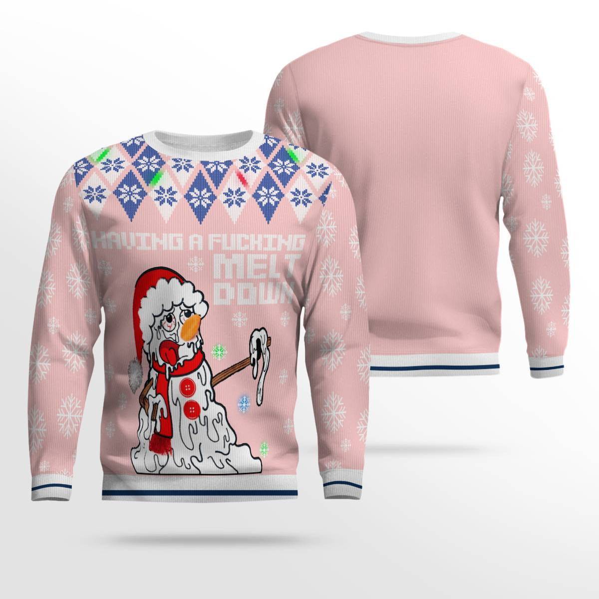 Having A Fucking Meltdown Ugly Christmas Sweater Powder Pink