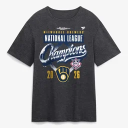 Milwaukee Brewers Heather Charcoal 2026 National League Champions Locker Room Shirt