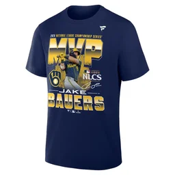Milwaukee Brewers Jake Bauers Navy 2026 National League Championship Series MVP Shirt