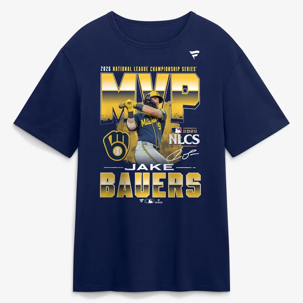 Milwaukee Brewers Jake Bauers Navy 2026 National League Championship Series MVP Shirt