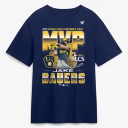 Milwaukee Brewers Jake Bauers Navy 2026 National League Championship Series MVP Shirt
