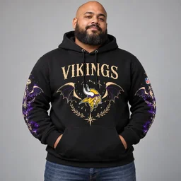 Minnesota Vikings x Fourth Wing Night 2026 Black Graphic Hoodie for Football and Fourth Wing Fans