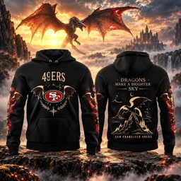 San Francisco 49ers x Fourth Wing Night 2026 Black Graphic Hoodie for Football and Fourth Wing Fans