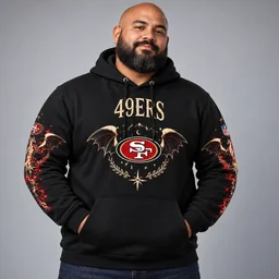 San Francisco 49ers x Fourth Wing Night 2026 Black Graphic Hoodie for Football and Fourth Wing Fans