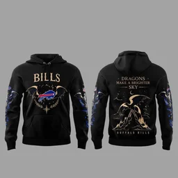 Buffalo Bills x Fourth Wing Night 2026 Black Graphic Hoodie for Football and Fourth Wing Fans