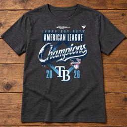 Tampa Bay Rays Fanatics Heather Charcoal 2026 American League Champions Locker Room Shirt