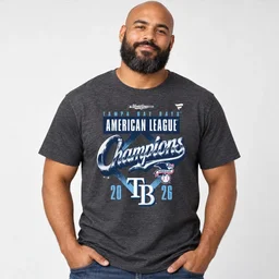 Tampa Bay Rays Fanatics Heather Charcoal 2026 American League Champions Locker Room Shirt