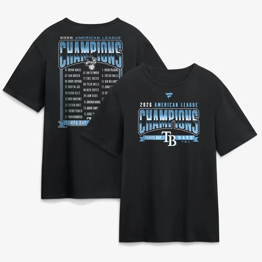 Tampa Bay Rays Black 2026 American League Champions Roster T-Shirt
