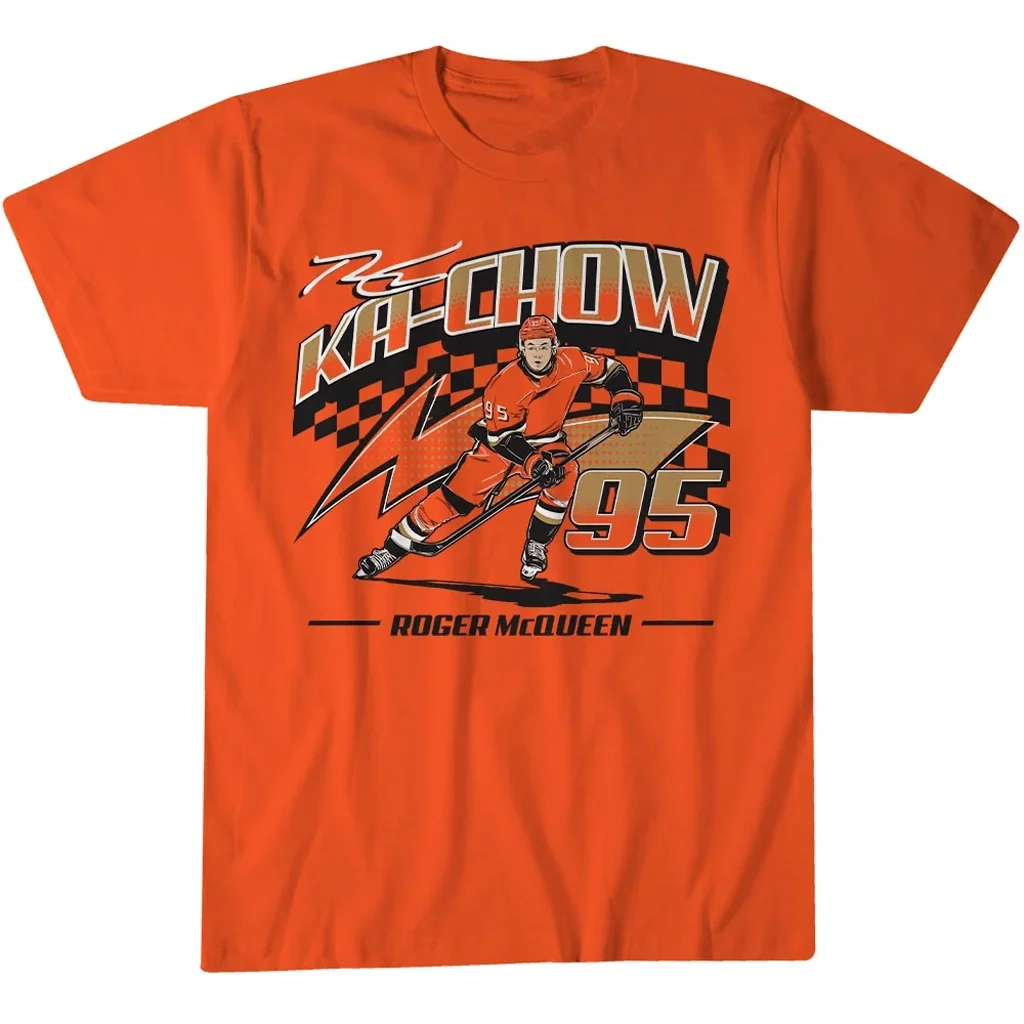 Anaheim Ducks Roger McQueen Ka-Chow Graphic Shirt for Hockey Fans