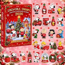 Coca-Cola x Snoopy Christmas Advent Calendar 2026-24 Days Holiday Countdown