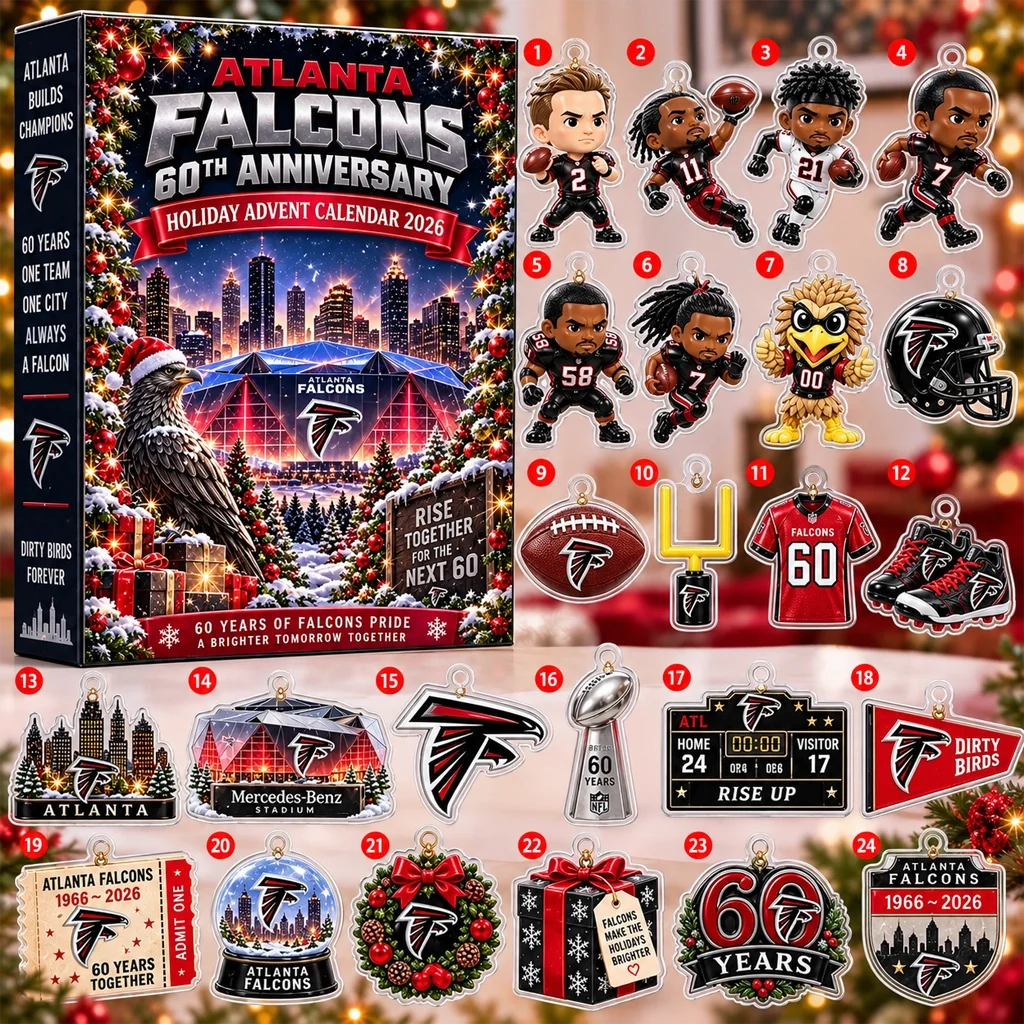 Atlanta Falcons 1966-2026 60th Anniversary Christmas Advent Calendar