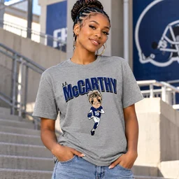 New York Giants J.J. McCarthy New York Caricature Graphic Shirt for Football Fans