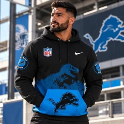 Detroit Lions x Jurassic Park 2026 Graphic Hoodie for Football and Jurassic Park Fans