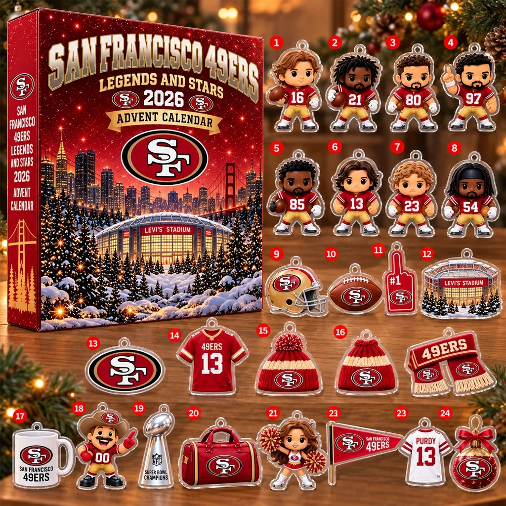 San Francisco 49ers Legends And Stars 2026 Advent Calendar for Football Fans