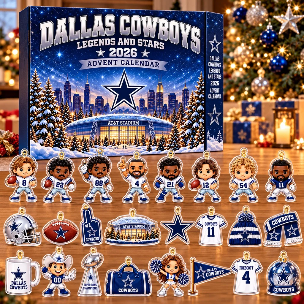 Dallas Cowboys Legends And Stars 2026 Advent Calendar for Football Fans