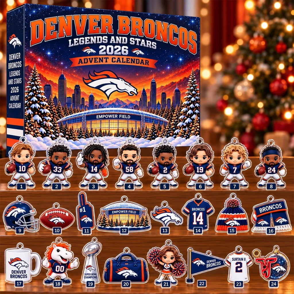 Denver Broncos Legends And Stars 2026 Advent Calendar for Football Fans