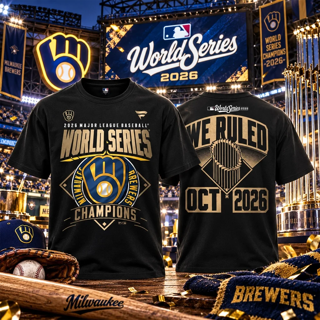 Milwaukee Brewers Black 2026 World Series Champions Locker Room Shirt