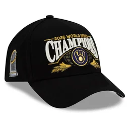 Milwaukee Brewers Black 2026 World Series Champions Locker Room Graphic Hat for Baseball Fans