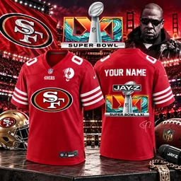 Custom Name And Number San Francisco 49ers x Jay-Z Super Bowl LXI Football Jersey