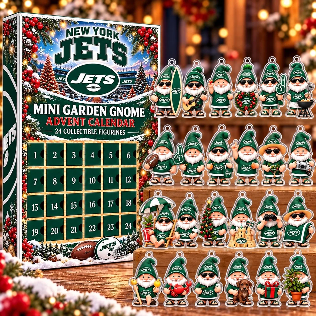 New York Jets Mini Garden Gnome 2026 Advent Calendar for Football Fans