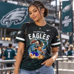 Philadelphia Eagles x One Piece 2026 Graphic Shirt for Football and One Piece Fans