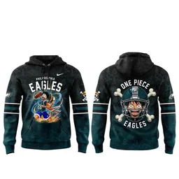 Philadelphia Eagles x One Piece 2026 Graphic Hoodie for Football and One Piece Fans