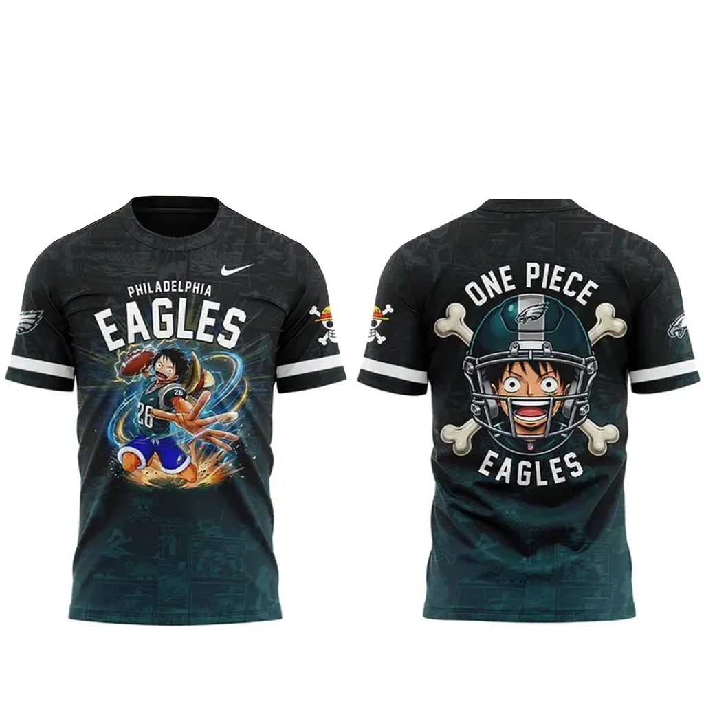 Philadelphia Eagles x One Piece 2026 Graphic Shirt for Football and One Piece Fans