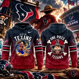 Houston Texans x One Piece 2026 Graphic Hoodie for Football and One Piece Fans