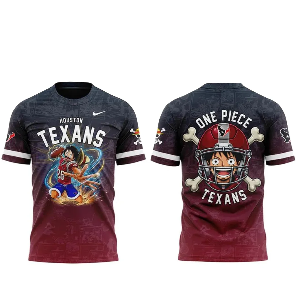 Houston Texans x One Piece 2026 Graphic Shirt for Football and One Piece Fans