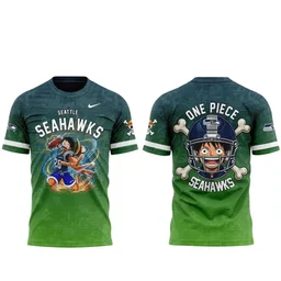Seattle Seahawks x One Piece 2026 Graphic Shirt for Football and One Piece Fans