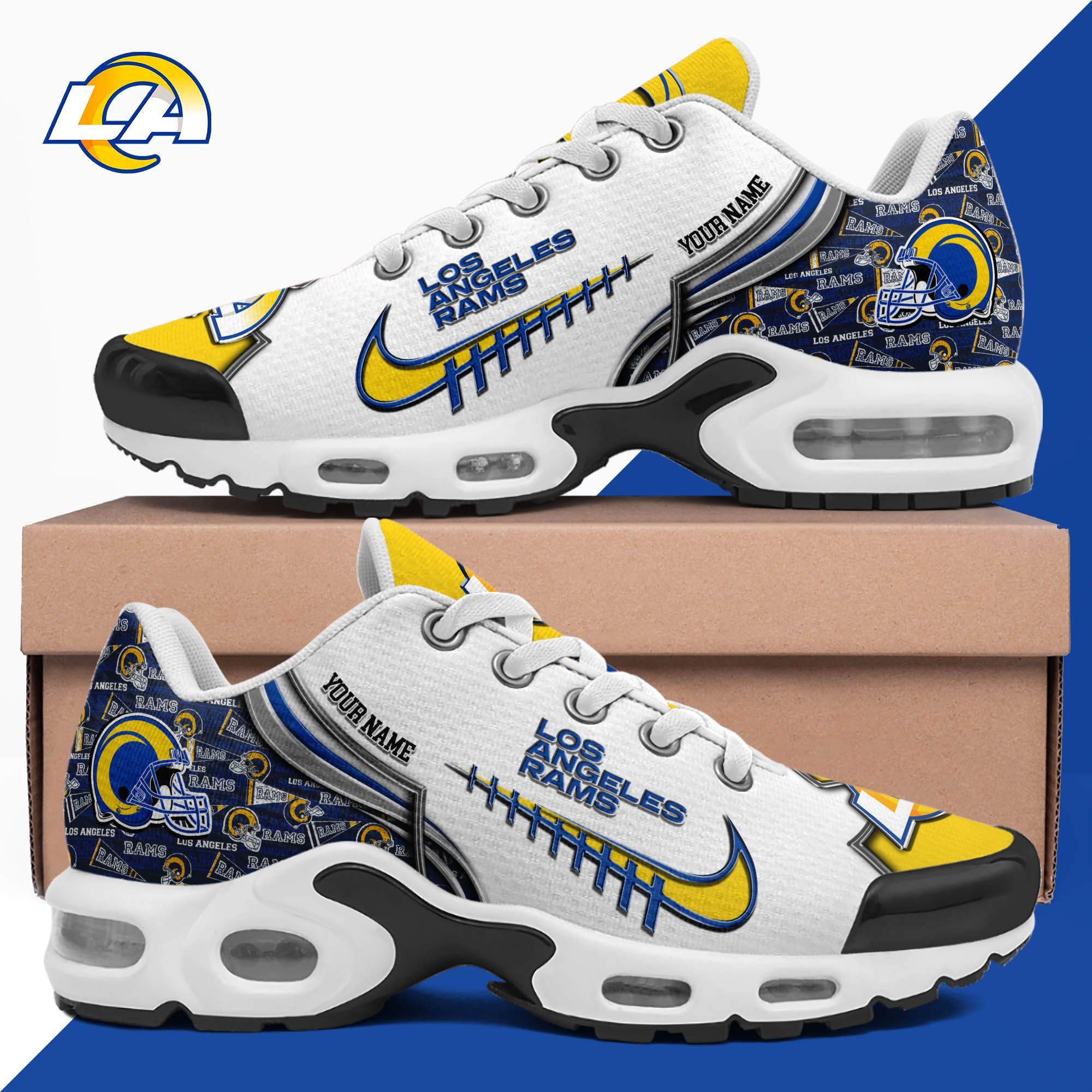 Los Angeles Rams Shoes 2025 Version Custom Your Name 642 - Laborose
