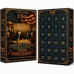 United States Semiquincentennial 2026 250 Years of American Independence Advent Calendar for Patriotic Fans