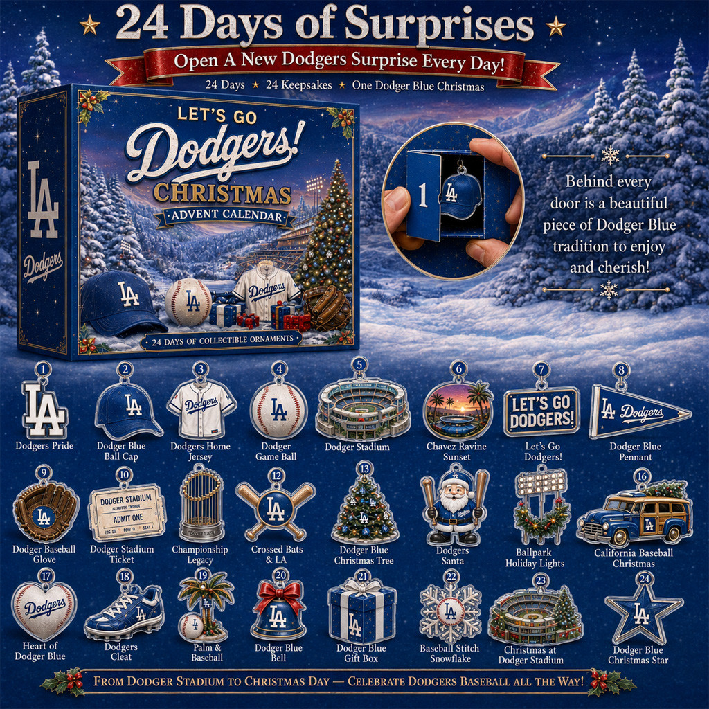 Los Angeles Dodgers Christmas Advent Calendar 2026 for Baseball Fans