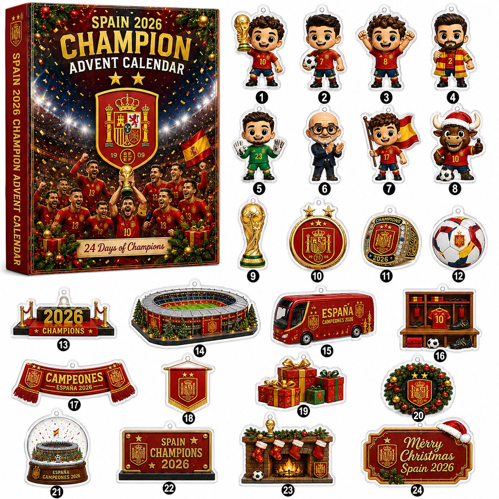 Spain World Cup 2026 Champion Advent Calendar for Soccer Fans