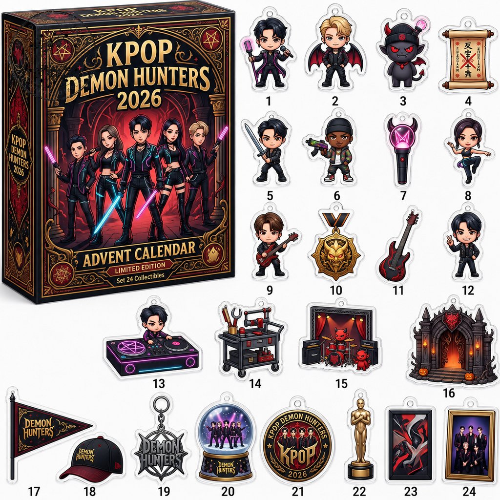 KPOP Demon Hunters Advent Calendar 2026 for K-Pop and Anime Fans