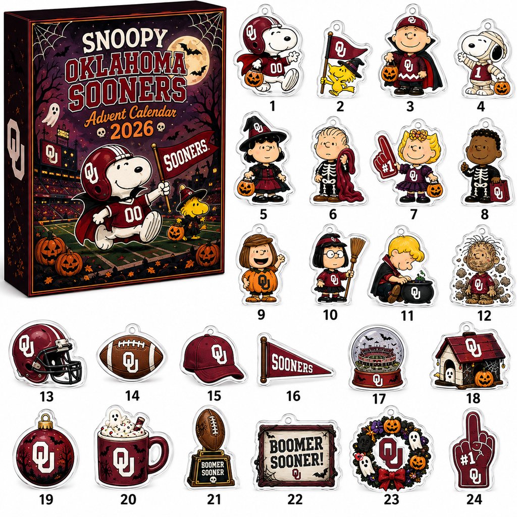 Oklahoma Sooners x Snoopy Halloween Advent Calendar 2026 for College Football Fans