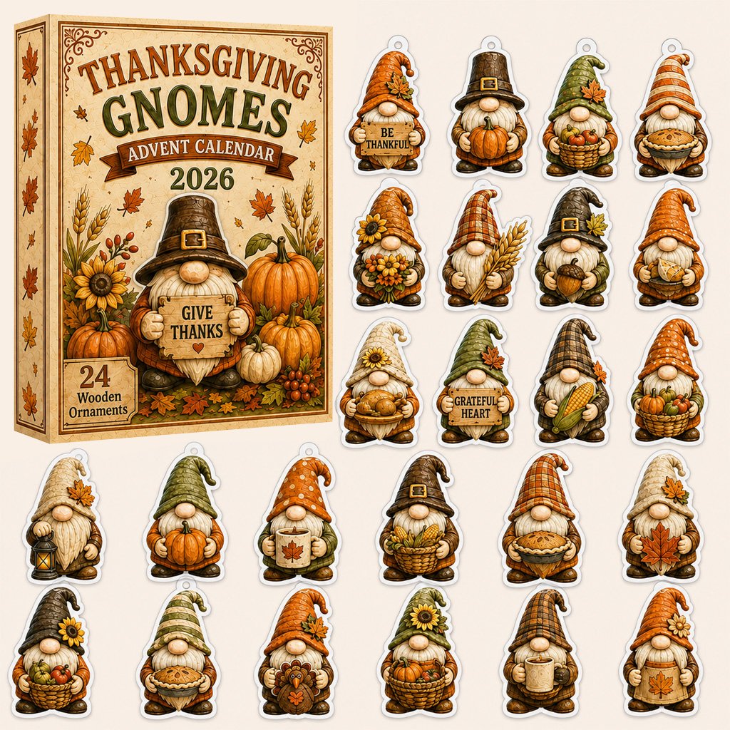 Thanksgiving Gnomes Advent Calendar 2026 for Thanksgiving and Gnome Lovers