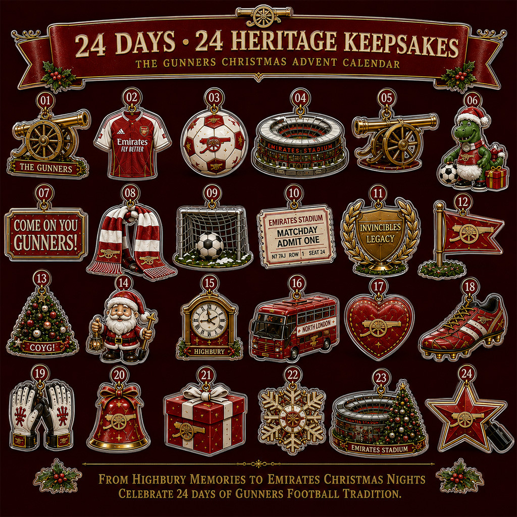 Arsenal Come On You Gunners Christmas Advent Calendar 2026 for Soccer Fans