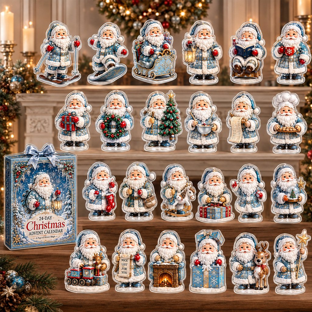 Icy Santa Claus Ornament 24-Day Christmas Countdown Advent Calendar 2026 for Christmas Fans