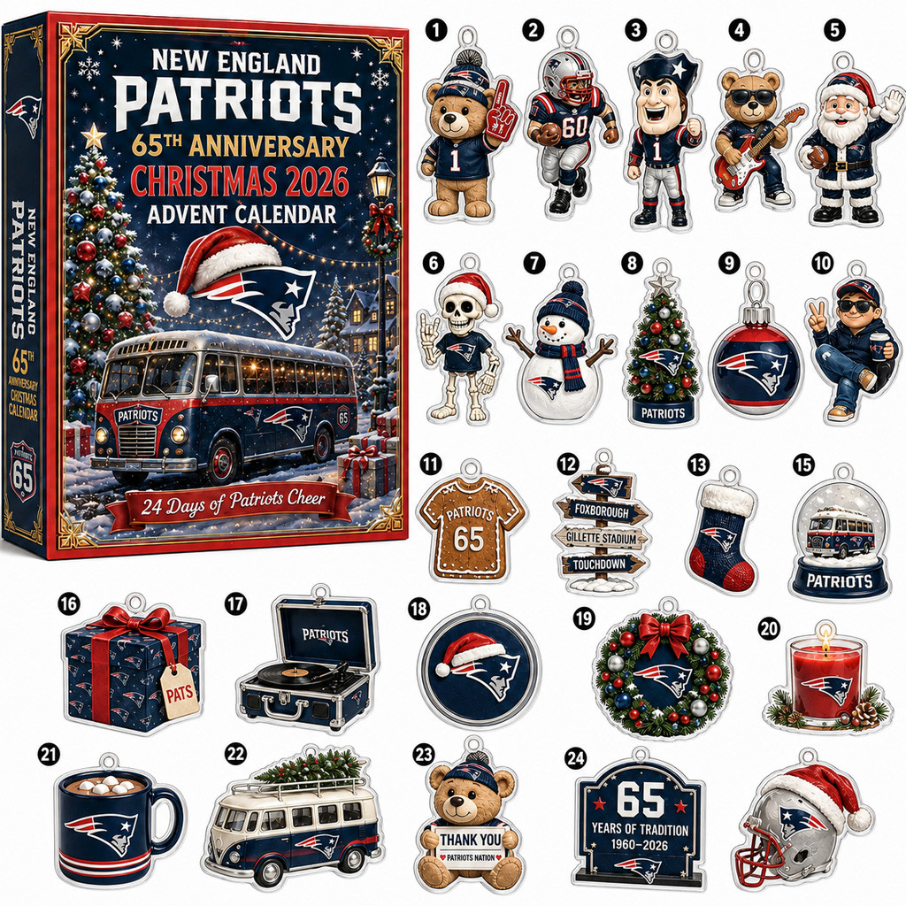 New England Patriots 65th Anniversary Christmas Advent Calendar 2026 for Football Fans