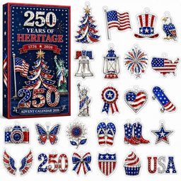 America 250th Anniversary Heritage Icons Advent Calendar 2026 for Patriotic Fans