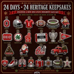 Ohio State Buckeyes 24 Days Christmas Advent Calendar 2026 for College Football Fans