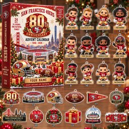 Custom Name San Francisco 49ers Christmas 2026 Anniversary Advent Calendar