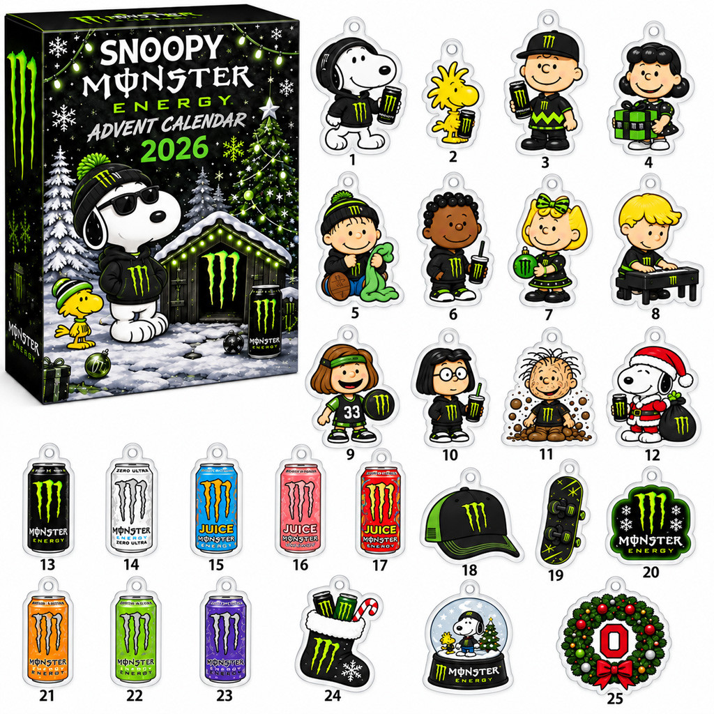 Snoopy Monster Energy Peanuts Characters Christmas Advent Calendar 2026 Xmas