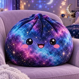 Personalize Cute Galaxy Baozi Throw Squishy Pillow Purple Blue Starry Sky Dumpling Plush Decorative Cushion