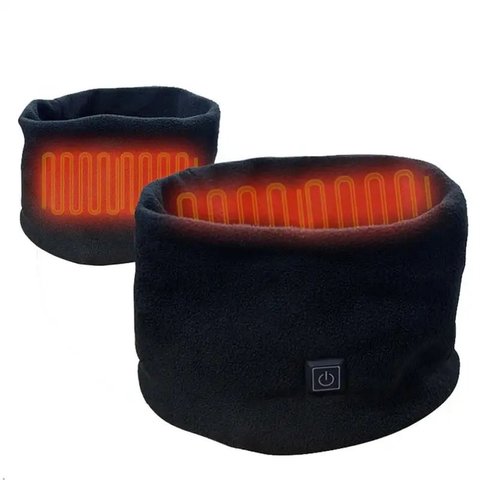 The Heated Neck Warmer Scarf with its heating panel shown