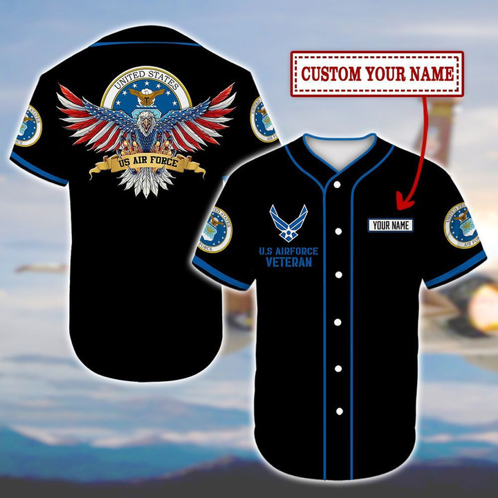 Personalized custom cosplay Name US Air Force veteran Baseball Tee Jersey Shirt ATP107080Td