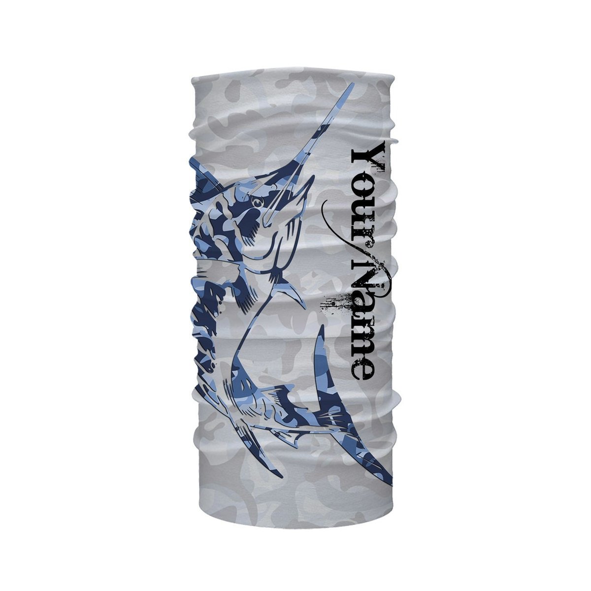 Fishing (Custom) Marlin Fishing Saltwater Fish Blue Camo Fishing Bandana - Neck Gaiter FishOnWear