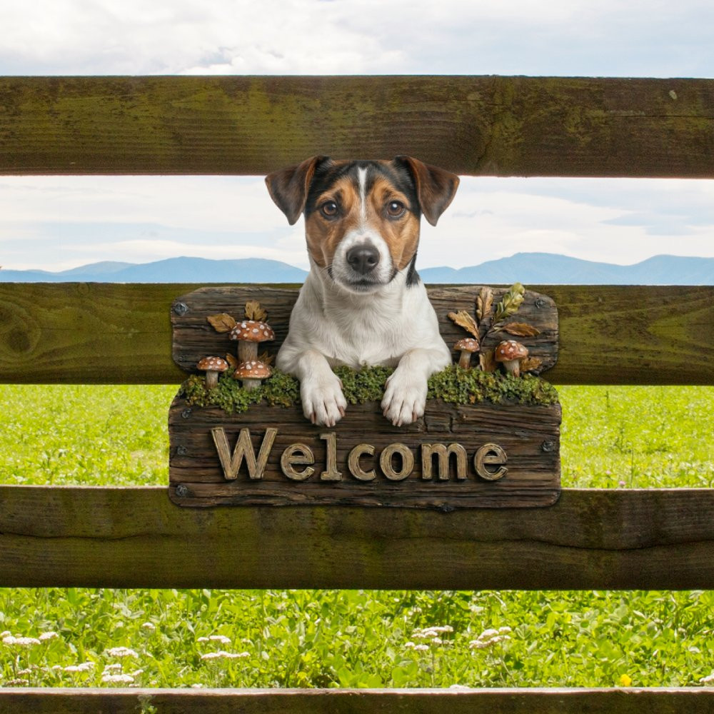Jack Russell Terrier Welcome Cut Metal Sign - Paw Gift