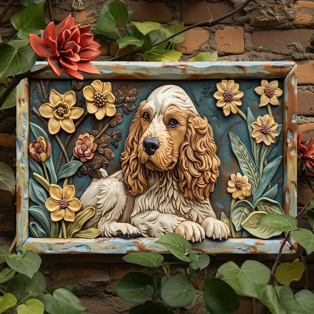 Vintage Cocker Spaniel Sign - Perfect For Spring & Summer Decor, Garde ...